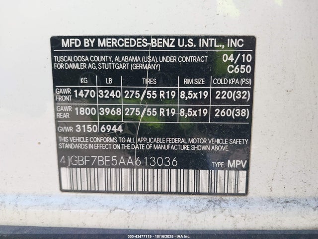 2010 MERCEDES-BENZ GL 450 4JGBF7BE5AA613036 Photo 8