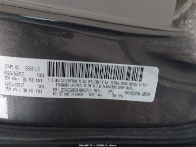 2017 DODGE GRAND CARAVAN 2C4RDGBG9HR866716 Photo 8