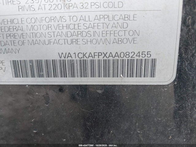 2010 AUDI Q5 WA1CKAFPXAA082455 Photo 8