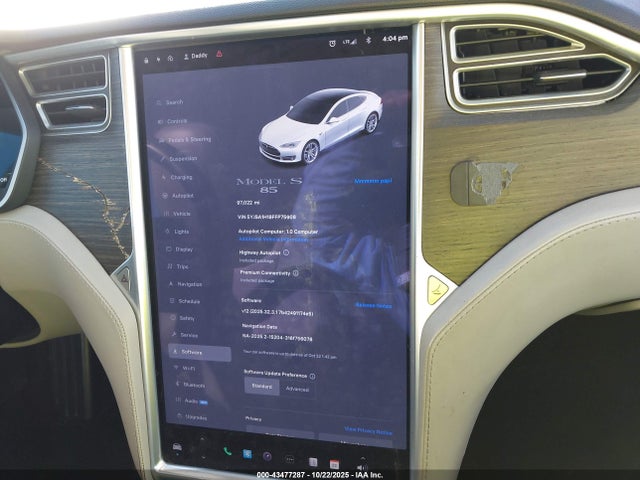 5YJSA1H18FFP75908 Tesla MODEL S