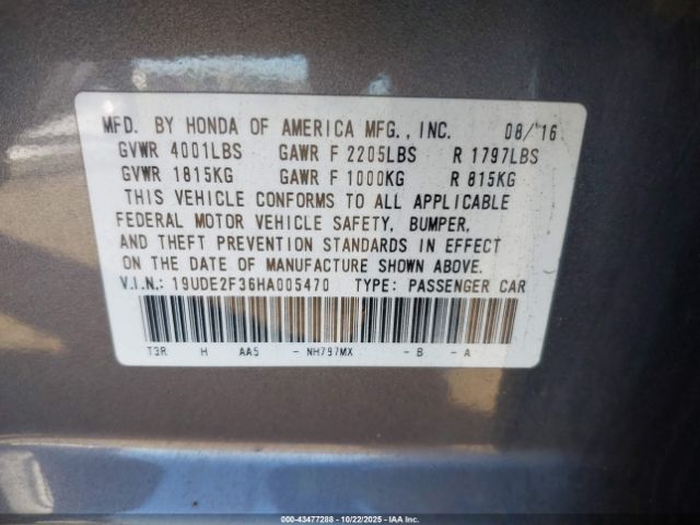 2017 ACURA ILX 19UDE2F36HA005470 Photo 8