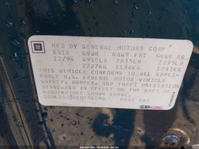 1995 CADILLAC DEVILLE 1G6KD52B4SU254186 Photo 8