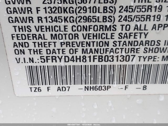 2015 ACURA MDX 5FRYD4H81FB031307 Photo 8