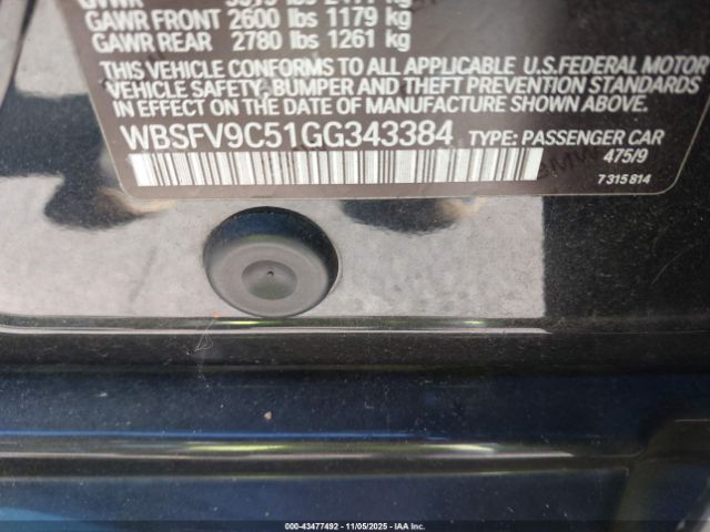 2016 BMW M5 WBSFV9C51GG343384 Photo 8