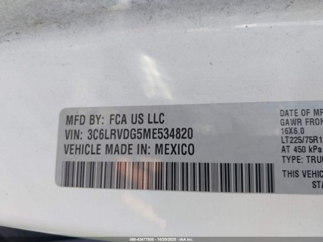2021 RAM PROMASTER 2500 3C6LRVDG5ME534820 Photo 8
