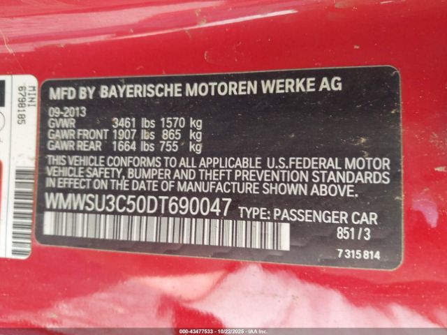 2013 MINI HARDTOP WMWSU3C50DT690047 Photo 8