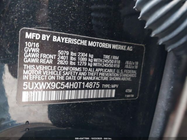 2017 BMW X3 5UXWX9C54H0T14875 Photo 8