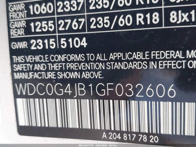 2016 MERCEDES-BENZ GLC 300 WDC0G4JB1GF032606 Photo 8