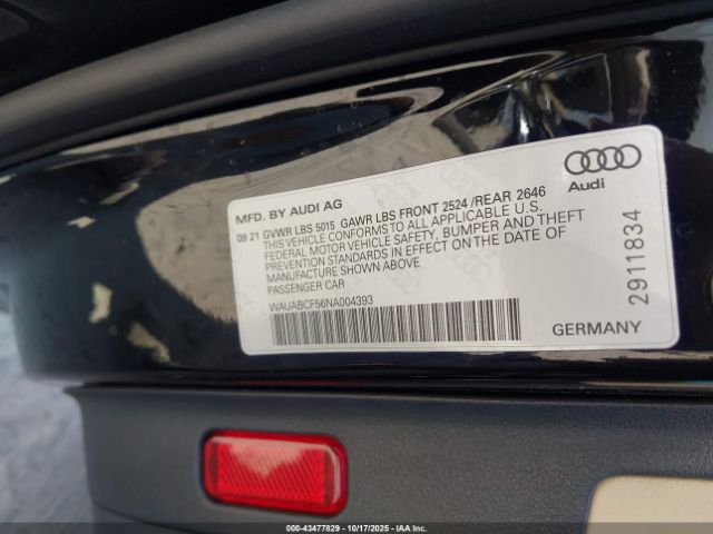 2022 AUDI A5 SPORTBACK WAUABCF56NA004393 Photo 8