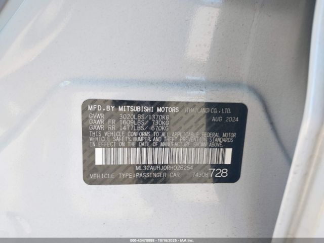 2024 MITSUBISHI MIRAGE ML32AUHJ0RH026254 Photo 8