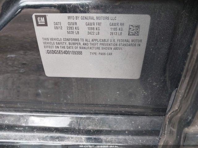 2013 CADILLAC CTS 1G6DG5E54D0109388 Photo 8