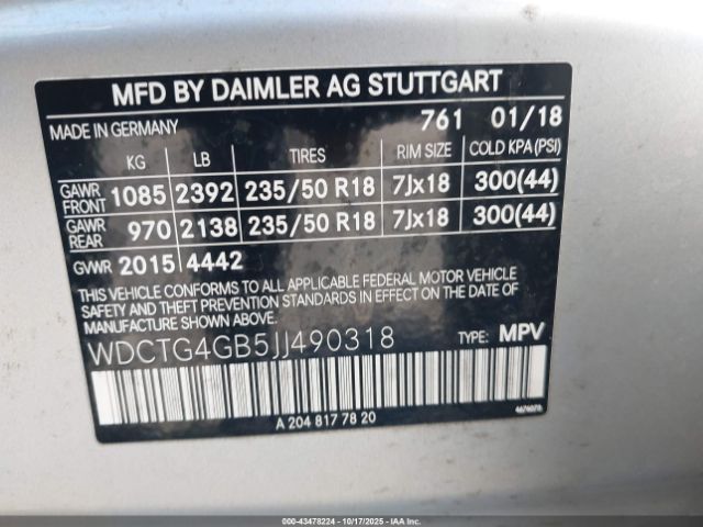 2018 MERCEDES-BENZ GLA 250 WDCTG4GB5JJ490318 Photo 8