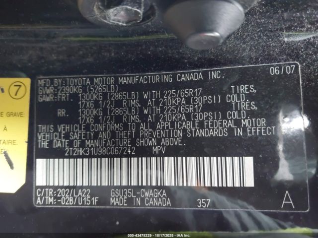 2008 LEXUS RX 350 2T2HK31U98C067242 Photo 8