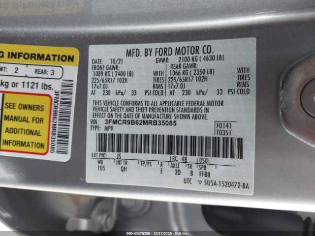 2021 FORD BRONCO SPORT 3FMCR9B62MRB35085 Photo 8