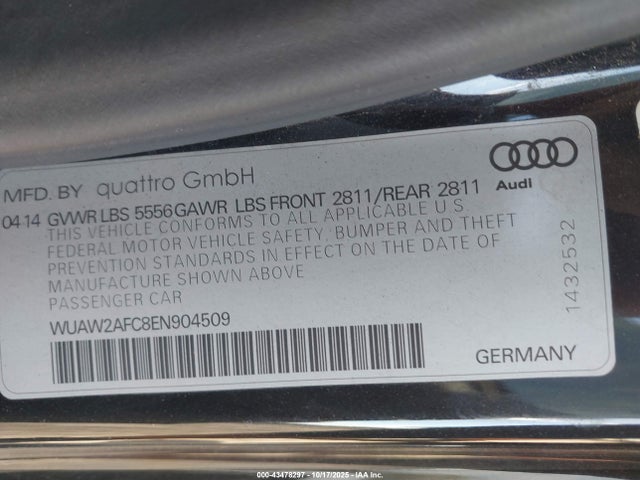 2014 AUDI RS 7 WUAW2AFC8EN904509 Photo 8