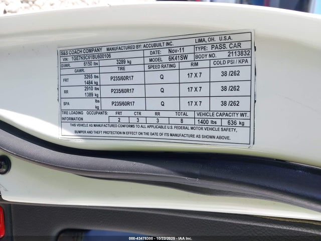 2011 CADILLAC DTS 1GE7K9C61BU600106 Photo 8