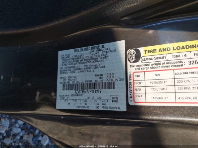 2007 FORD MUSTANG 1ZVFT80N775311219 Photo 8