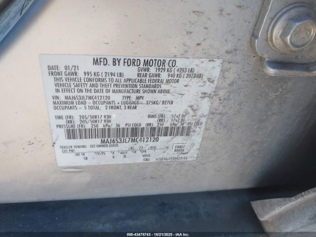 2021 FORD ECOSPORT MAJ6S3JL7MC412120 Photo 8