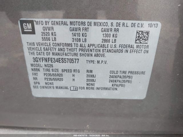 2014 CADILLAC SRX 3GYFNFE34ES570577 Photo 8