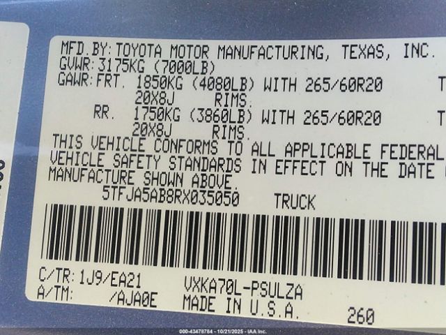 2024 TOYOTA TUNDRA 5TFJA5AB8RX035050 Photo 8