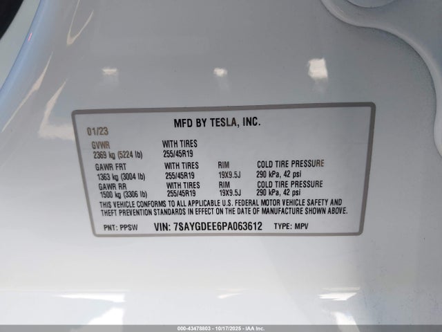 2023 TESLA MODEL Y 7SAYGDEE6PA063612 Photo 8