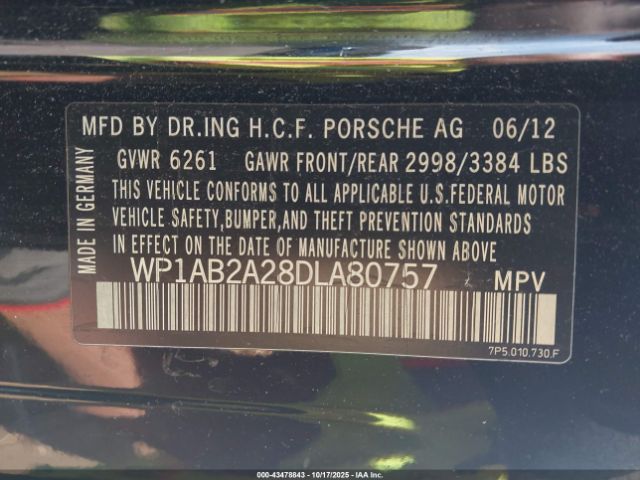 2013 PORSCHE CAYENNE WP1AB2A28DLA80757 Photo 8