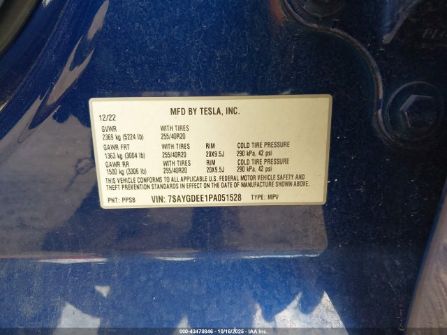 2023 TESLA MODEL Y 7SAYGDEE1PA051528 Photo 8