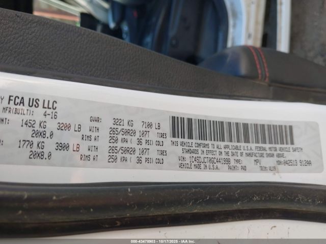 2016 DODGE DURANGO 1C4SDJCT0GC441998 Photo 8