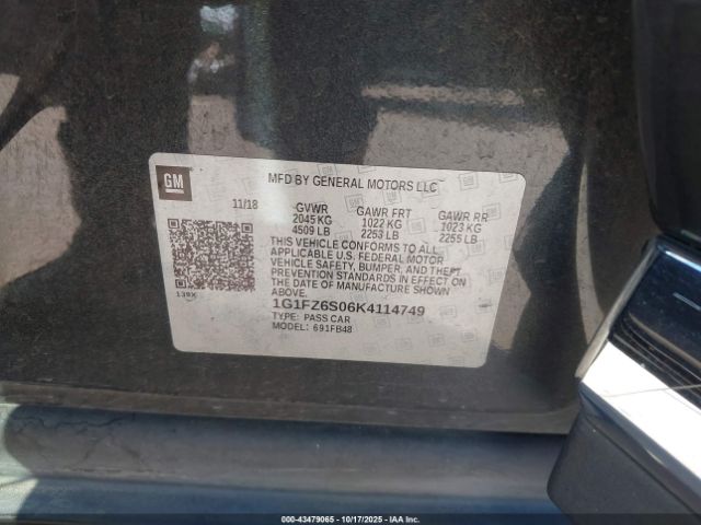 2019 CHEVROLET BOLT EV 1G1FZ6S06K4114749 Photo 8