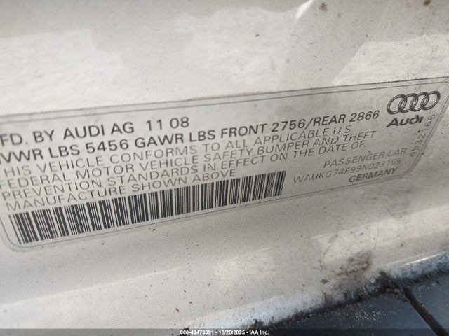 2009 AUDI A6 WAUKG74F99N023155 Photo 8