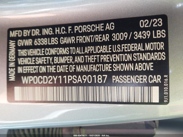 2023 PORSCHE TAYCAN SPORT TURISMO WP0CD2Y11PSA90187 Photo 8