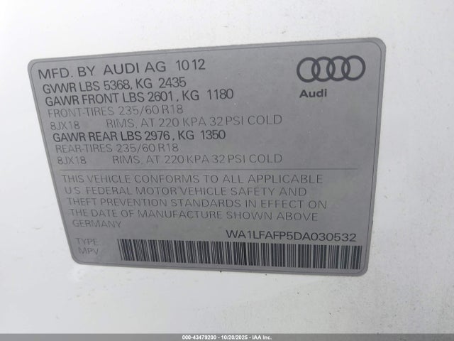 2013 AUDI Q5 WA1LFAFP5DA030532 Photo 8
