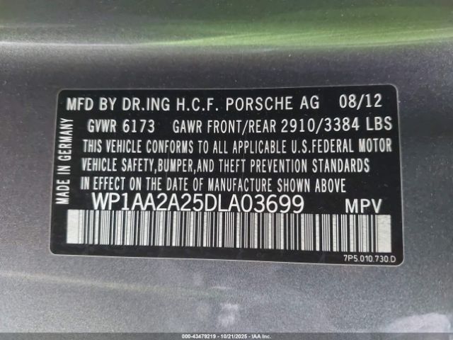 2013 PORSCHE CAYENNE WP1AA2A25DLA03699 Photo 8