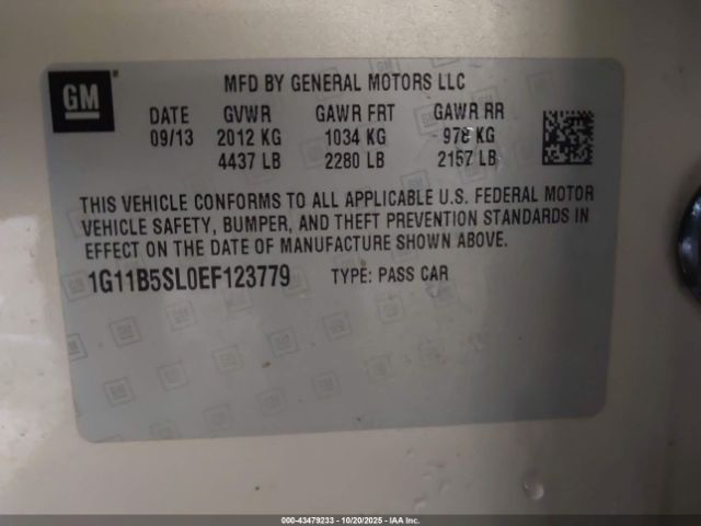 2014 CHEVROLET MALIBU 1G11B5SL0EF123779 Photo 8