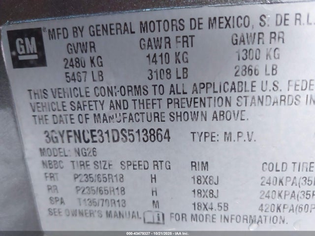 2013 CADILLAC SRX 3GYFNCE31DS513864 Photo 8