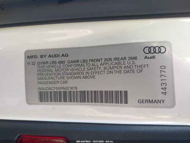 2023 AUDI A5 SPORTBACK WAUDACF5XPA021619 Photo 8