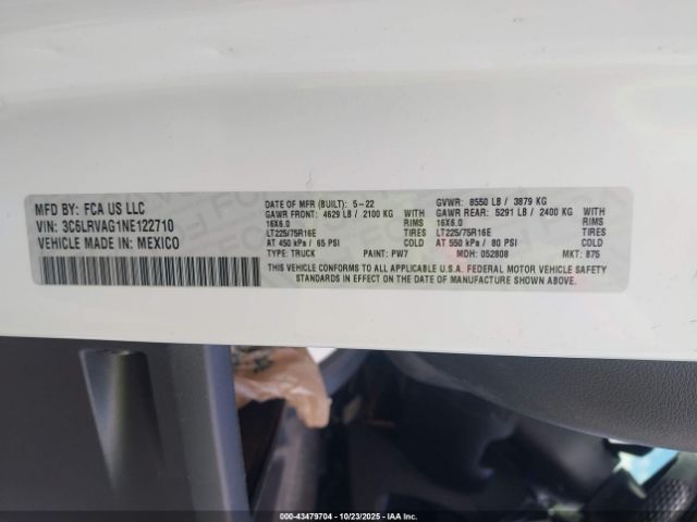 2022 RAM PROMASTER 1500 3C6LRVAG1NE122710 Photo 8