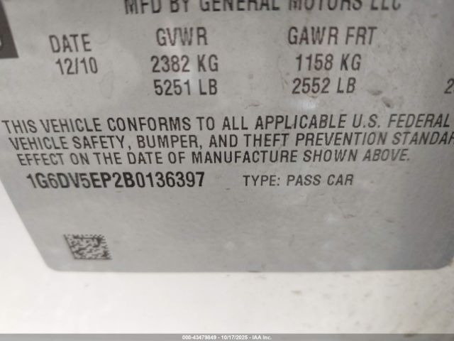 2011 CADILLAC CTS-V 1G6DV5EP2B0136397 Photo 8