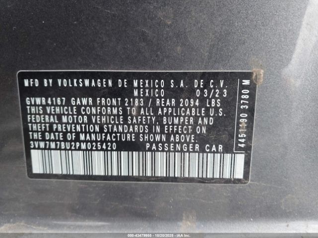 2023 VOLKSWAGEN JETTA 3VW7M7BU2PM025420 Photo 8