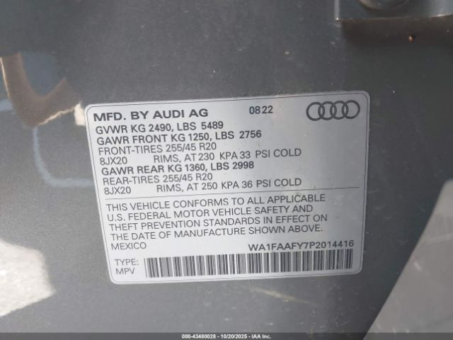 2023 AUDI Q5 WA1FAAFY7P2014416 Photo 8