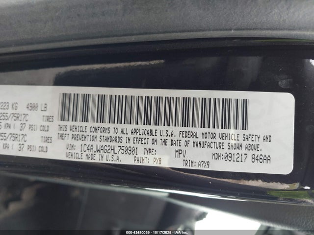 2017 JEEP WRANGLER 1C4AJWAG2HL750901 Photo 8