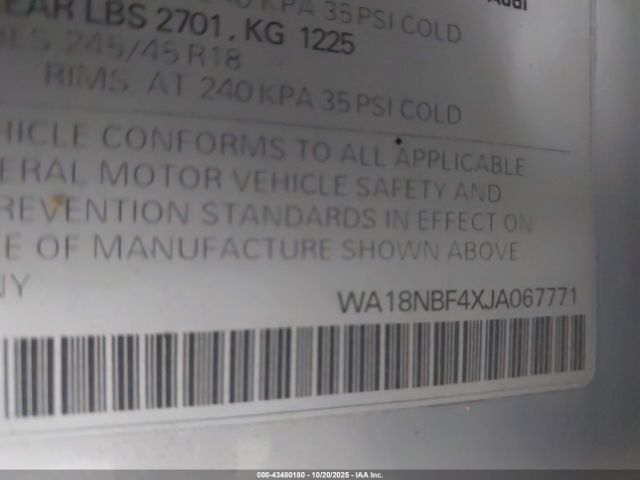 2018 AUDI A4 ALLROAD WA18NBF4XJA067771 Photo 8