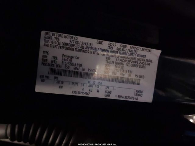 2015 FORD FOCUS 1FADP3F28FL240336 Photo 8