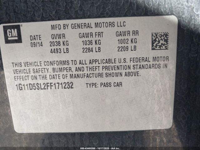 2015 CHEVROLET MALIBU 1G11D5SL2FF171232 Photo 8