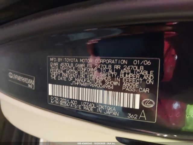 2006 LEXUS SC 430 JTHFN48Y969004984 Photo 8