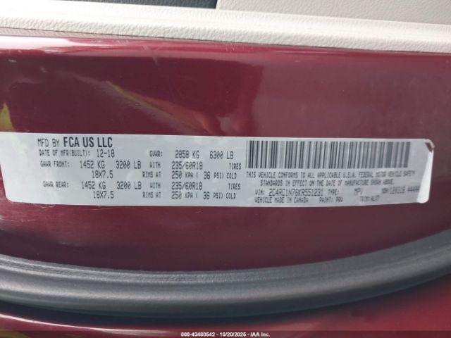 2019 CHRYSLER PACIFICA HYBRID 2C4RC1N76KR551231 Photo 8