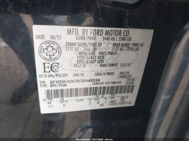 2012 FORD EDGE 2FMDK3GC5CBA42224 Photo 8