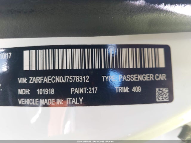 2018 ALFA ROMEO GIULIA ZARFAECN0J7576312 Photo 8