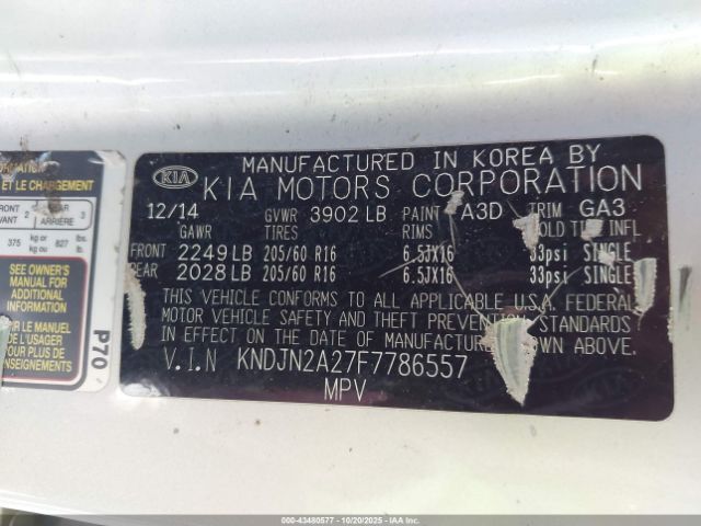 2015 KIA SOUL KNDJN2A27F7786557 Photo 8