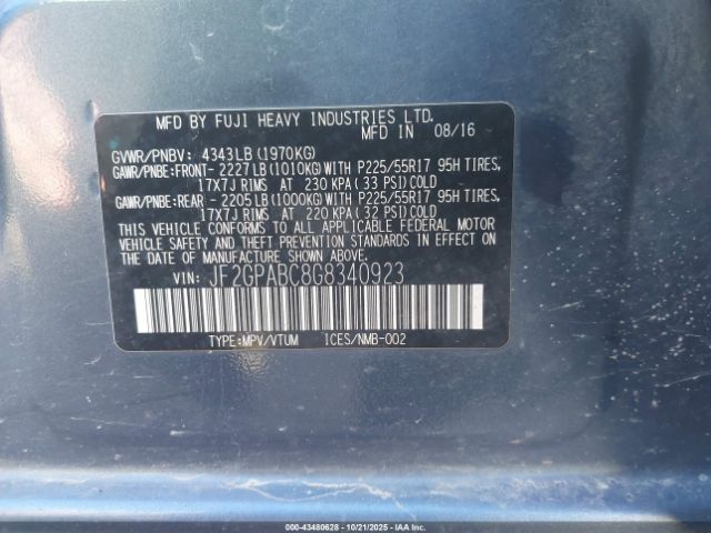 2016 SUBARU CROSSTREK JF2GPABC8G8340923 Photo 8